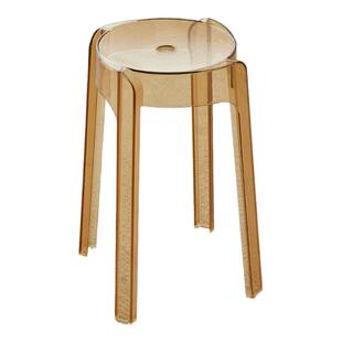 凳子家用加厚塑料高圆凳可叠摞餐桌备用堆放亚克力透明胶凳板凳