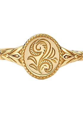 新中式轻奢古典叶子戒指