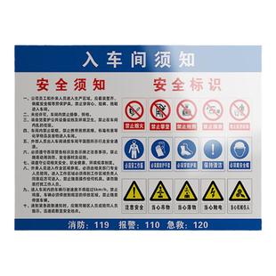 进入生产现场安全警示牌禁止烟火标志外来访客入厂须知车间提示告知书标识牌请佩带好劳保用品遵守公司规定制