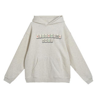 TOFOD 好运在手 王爷时装款 发泡印花 宽松加绒连帽卫衣秋冬上衣