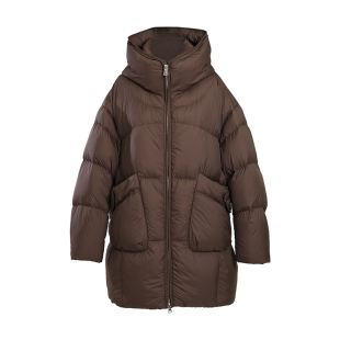 YAYA鸭鸭2025冬加厚时尚百搭休闲连帽潮流宽松女士中长款羽绒服