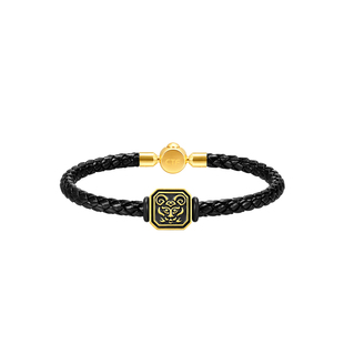 【节日礼物】周大福十二生肖马年生肖电黑足金黄金转运珠手绳手链