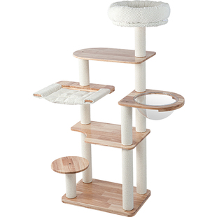 喵佐猫爬架猫窝猫树一体大型全实木猫架猫房子 四季通用 210907ab