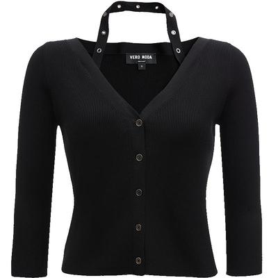 VeroModa七分袖挂脖针织衫