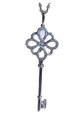 吊坠纯银镀情侣项链送女友