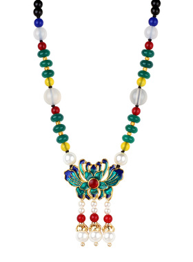 新款原创手工景泰蓝吊坠装饰项链