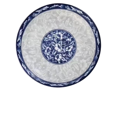 青花瓷家用菜盘大号纯白陶瓷鱼盘