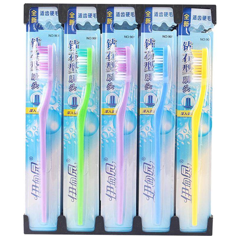 成人中毛硬毛牙刷大刷头波浪型多功能家用待客特硬牙刷30支家庭装