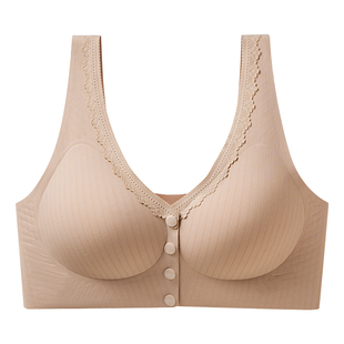 前开扣内衣女士聚拢收副乳防下垂胖mm大码无痕舒适裸感妈妈文胸罩