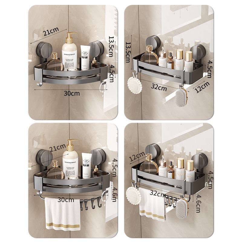 卫生间吸盘三角置物架浴室转角洗漱台洗手间墙上壁挂厕所收纳架子