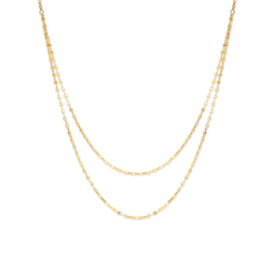 FENS珠宝18K金闪片双层链