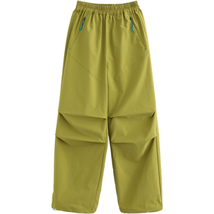 诺诺公主S1N初中生2026春美式宽松直筒休闲裤女青少年户外运动裤