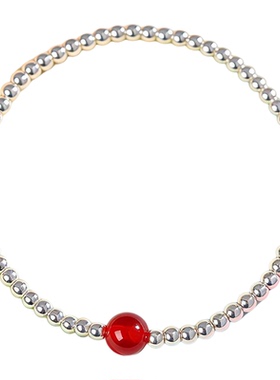 天然红玛瑙淡水珍珠通勤叠戴手链