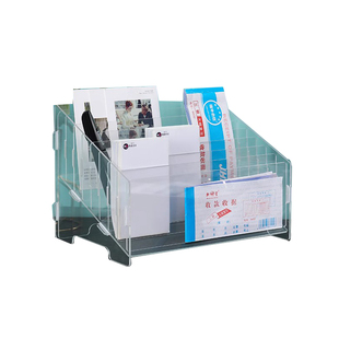 办公室桌面票据收纳盒桌面文件A5纸置物架发票信件多格整理分类盒