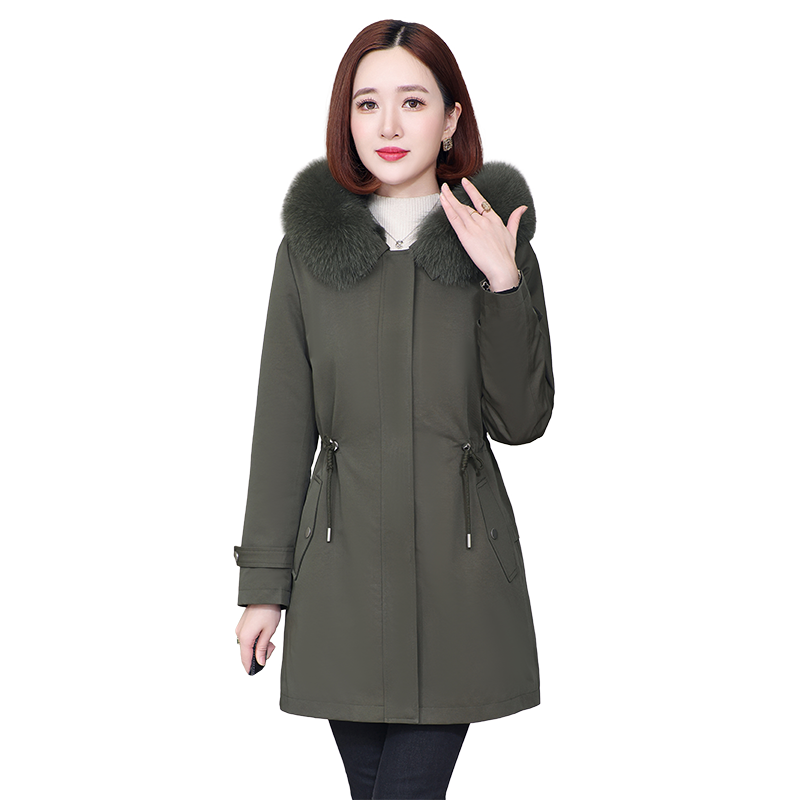 派克服女短款时尚休闲獭兔毛内胆