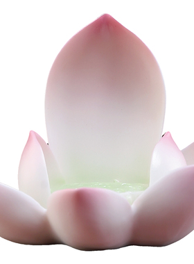 陶瓷莲花灯烛台家用供佛莲花灯盏