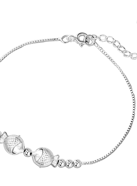 S925双鱼新中式国风银手链节日礼