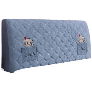 床头套罩2025新款高档万能通用遮丑木头皮软包夹棉全包床靠背罩套