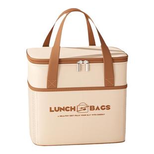 保温饭盒手提袋子冬季长效加厚早餐饭盒袋上班族小学生带饭便当包