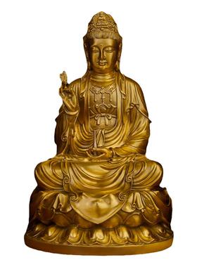 娑婆三圣铜像鑫瑞鼎黄铜大号背光