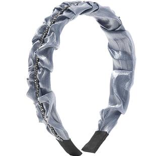 兰诺网纱水钻宽边发箍女2026新款高颅顶日常外戴洋气时尚重工头箍