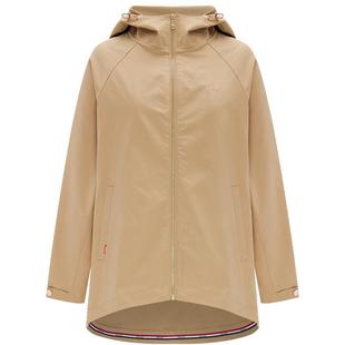 Navigare意大利小帆船春季卡其色中长款风衣女士宽松连帽夹克外套