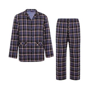 【加厚】爱慕先生秋冬绗缝棉时尚格纹厚款男士家居服套装NS43J221