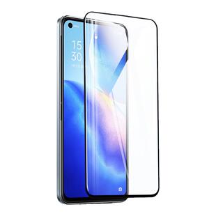 适用opporeno5钢化膜reno5k手机膜opporeon55g全屏opopreno5pro十oppreno5黑边opporone蓝光pegm10屏幕5g保护