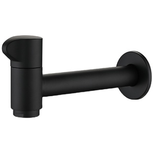 全铜四分加长黑色拖把池单冷龙头阳台水嘴室外洗手台4分快开龙头