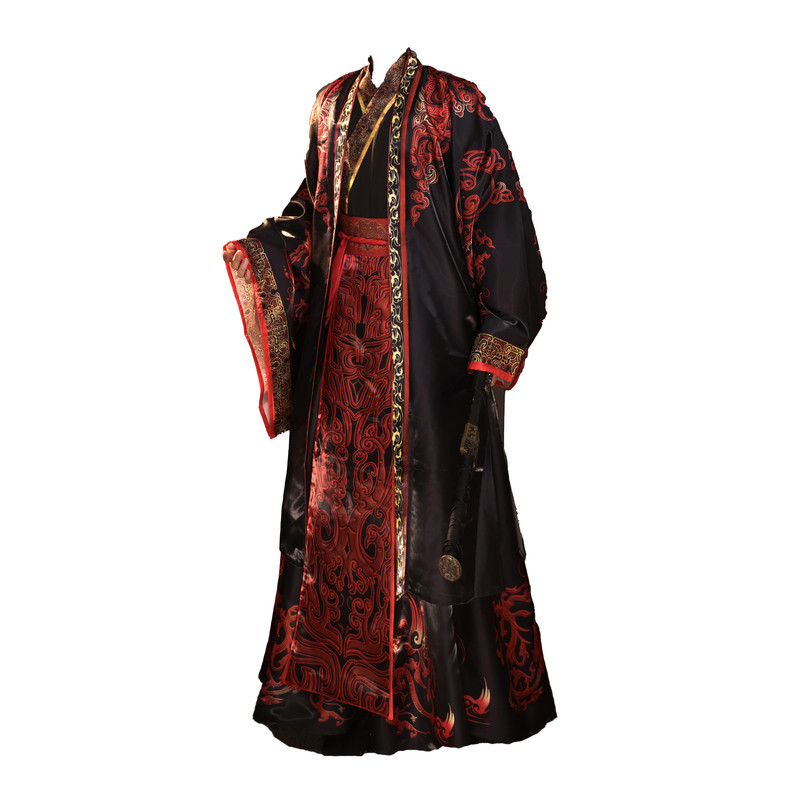 视古装秦汉皇帝黑色龙袍秦始皇嬴政汉武帝古代帝王汉服男大臣服