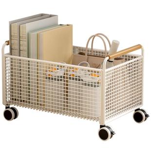 办公室桌下置物架工位放包文件收纳筐带轮小推车宿舍可移动收纳架