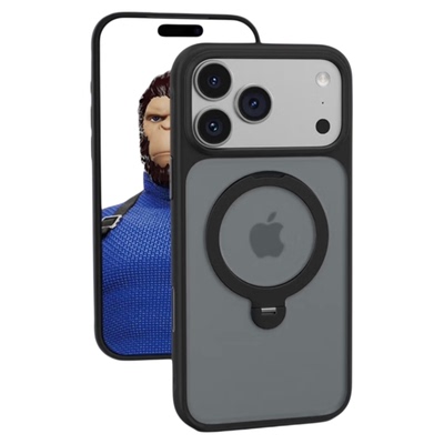 蓝猩BLUEO适用苹果17ProMax支点肤感磁吸壳iPhone17pro手机支架保护壳新款17Pro全包360°支撑高级感硬后壳男