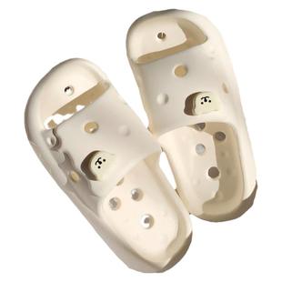 细细条 软萌可爱小熊浴室洗澡拖鞋夏季男女防滑防臭漏水洞洞凉拖