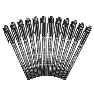 晨光小双头油性记号笔马克笔儿童绘画勾线笔大头笔黑色描线笔描边勾边笔小头细头批发划线笔速干防水笔