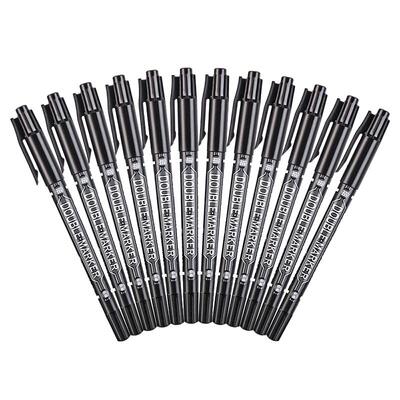 晨光小双头油性记号笔大头笔黑色