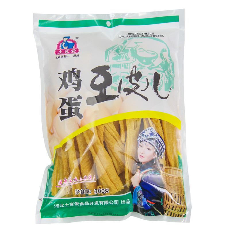 恩施特产鸡蛋豆皮300g手工豆腐皮豆制品火锅麻辣烫干货素肉凉拌