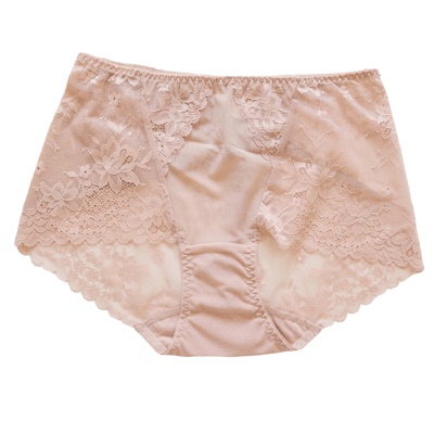 中高腰网纱小平角加大码女士内裤