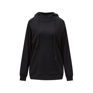 RAU卫衣女款2024新款爆款连帽秋冬季灰色黑色外套加绒上衣秋装