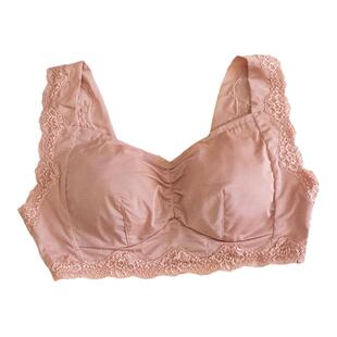 爱比娜女士无钢圈夏季薄款纯色V领无痕舒适大胸聚拢内衣DK42-1