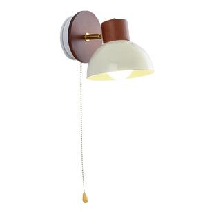 北欧免布线磁吸壁灯可充电床头灯过道卧室书房玄关简约桃木色壁灯