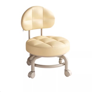 靠背滑轮矮凳子带娃学走步椅子美缝工人小凳子家用换鞋擦地移动椅