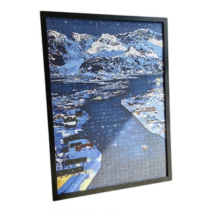 塞里木湖的蓝拼图框70 50挪威之夜实木画框500片铝合金海报框挂墙