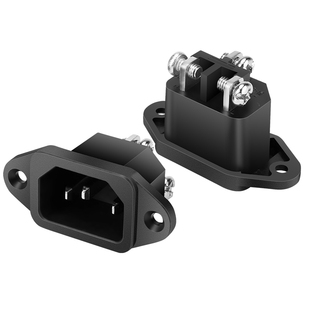 卡式品字插座公座带耳10A 250V螺丝脚15A/UL高压锅电饭煲电源插座