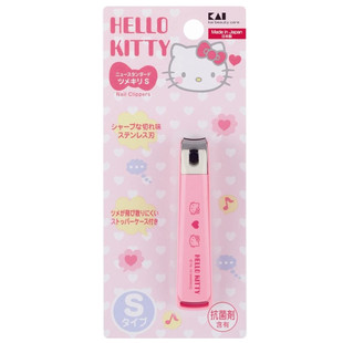 日本本土KAI贝印经典不锈钢指甲剪可爱指甲钳kitty小号中号防飞溅