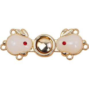 金属汉服子母扣中式玉兔扣子明制立领纽扣古风上衣对扣装饰扣辅料