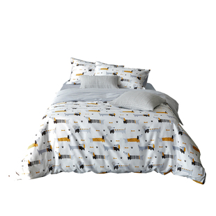 蓝铂四件套儿童100全棉卡通云柔棉床品春夏单人套件被鲁比的骨头