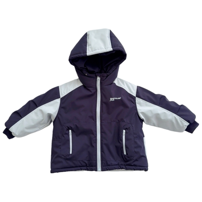 防风保暖~男童拼色加绒连帽棉衣外套2025冬季儿童加厚棉服冲锋衣