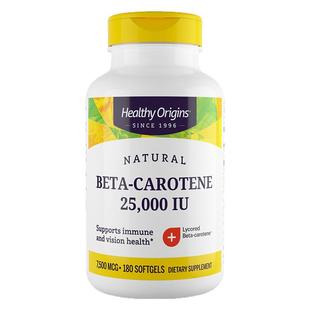 美国Healthy Origins维生素A胡萝卜素Beta-Carotene 25000IU180粒