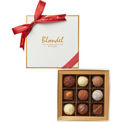 【新年礼物】Blondel布隆德松露形巧克力白金礼盒9颗装送女友礼物