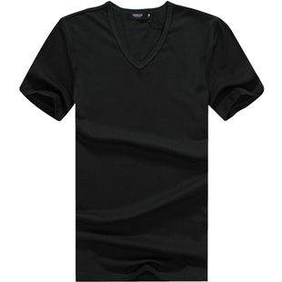 高端时尚休闲 60S冰丝莫代尔 云感短袖T恤男夏季V领半袖亲肤凉感